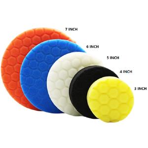 Paquete de 5 máquinas pulidoras de ruedas con patrón de tortuga autoadhesivas, almohadilla de limpieza Hexagonal de 3-7 pulgadas, herramienta de encerado y pulido de automóviles - Product Image 1