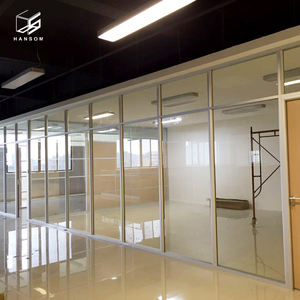 Chất Lượng Cao Nhà Máy Trực Tiếp Giá Tường Phân Vùng Thiết Kế Hiện Đại Phòng Divider Kính Phân Vùng Với Rèm Bằng Gỗ Phân Vùng Tường - Product Image 5