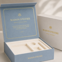 Emballage cadeau pour soins de la peau avec logo personnalisé imprimé à chaud sur velours EVA style livre