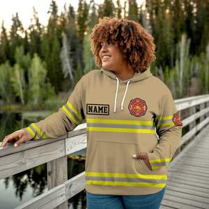 Sudadera con capucha de bombero con nombre personalizado y envío directo al por mayor para Rescue Hero, sudadera con estampado personalizado para hombre y mujer, ropa de invierno - Product Image 4