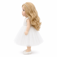 Poupée en peluche de 18 pouces, modèle avec robe de soirée en dentelle blanche, ensemble de vêtements personnalisés pour poupée, robe OEM compatible