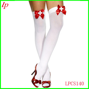 Chaussettes rayées bleu marine Love Party avec imprimé ancre, bas de costume pour femme LPCS131 - Product Image 3