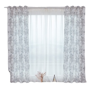 Nouveau design 100% polyester imprimé floral rideaux légers transparents rideau personnalisé pour le salon - Product Image 1