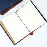 Carnet de voyage en cuir végétalien personnalisé avec logo, pages lignées et poches, rechargeable, vente en gros