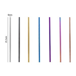 20Oz Đầy Màu Sắc Thép Không Gỉ Kim Loại Boba Rơm Uống Rơm Kim Loại Rơm Bộ - Product Image 2