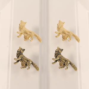 Fox pegangan pintu Kuningan, gagang pintu lemari kreatif mewah, pegangan Laci ruang tamu kamar tidur - Product Image 3