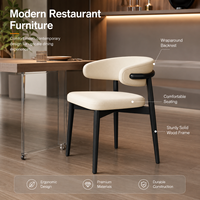 Chaise de salle à manger moderne avec dossier enveloppant, structure en bois massif et design ergonomique pour restaurant et maison