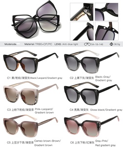 Jiuling – lunettes de soleil 2 en 1 anti-lumière bleue, verres optiques uv400 <span class=keywords><strong>pour</strong></span> femmes, œil de chat tr90, monture magnétique à clip - Product Image 6