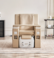 Chaise de manucure multifonction de luxe pour salon de beauté, avec bain de pieds, inclinable, réglable, massage électrique, chaise de pédicure