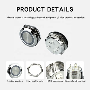 Interruttore a pulsante <span class=keywords><strong>Jinxing</strong></span> antivandalismo IP65 in acciaio inossidabile 22MM 12V a corsa breve, auto-reset, momentaneo 1NO - Product Image 5