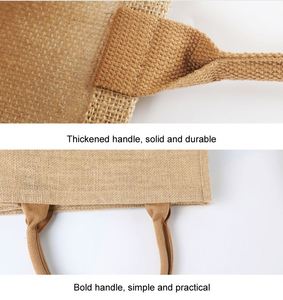 High Quality <b>Gift</b> Beach Lunch <b>Box</b> <b>Large</b> Tote Custom Printing Burlap Waterproof Shopping Bag with Logos - Product Image 3