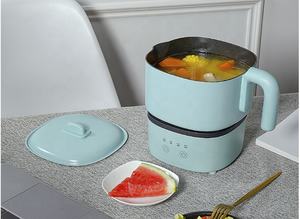 ポータブル多目的セラミックディープフライヤースクエア電気炊飯器ブラックカバーマルチカラーピザフライパン自動ガラスパワー - Product Image 3