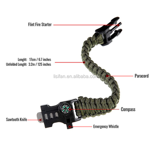 Braccialetto di <span class=keywords><strong>sopravvivenza</strong></span> per escursioni in viaggio Kit di emergenza tattico di emergenza per esterni SOS - Product Image 2