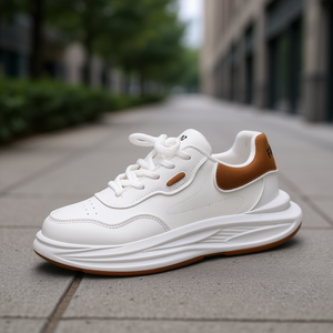 Chaussures décontractées pour hommes Ecco, style basket, à lacets, bout rond, en PU, semelle en caoutchouc, rehaussantes, pour le printemps - Product Image 2