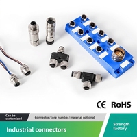 Conector de Cable Ethernet Industrial M12 M8, Resistente al Agua IP67, para Montaje en Placa, con Revestimiento de Latón Dorado, 60V 4A
