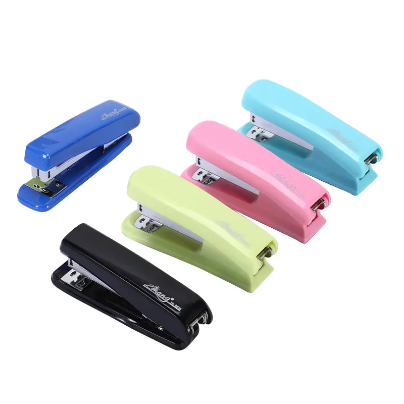 Stapler mini warna-warni, stapler hemat tenaga kerja kantor portabel set modis