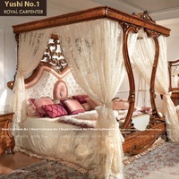 Lit double de style baroque royal français, style européen, 1,8 m, lit à baldaquin pour chambre à coucher, meubles de maison, lit de mariage, palais