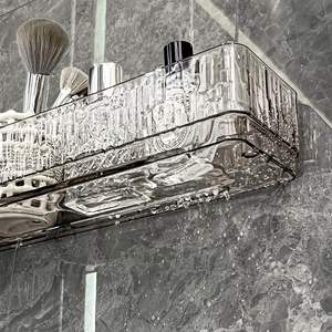 Organisateur de placard de support de rangement mural en ABS réglable avec <span class=keywords><strong>étagère</strong></span> de maquillage sur les toilettes <span class=keywords><strong>pour</strong></span> la salle de bain et la cuisine. - Product Image 2