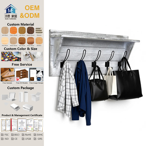 Estante de Entrada de Estilo Antiguo con Diseño Desmontable para Montar en la Pared, Perchero Rústico con Ganchos para Almacenamiento - Product Image 1