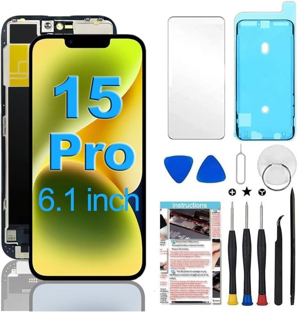 Updated 120HZ Soft TFT 15 Pro Screen with Touch High Display Full Assembly for iphone 15pro Replacement OLED with IC Transfer