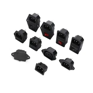 C13 C14 C19 C20 Panel Mount EU UK US AU Standard Inlet Outlet IEC PCB Mount AC Power Socket