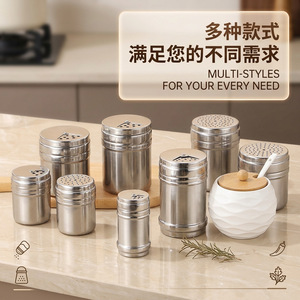 Stainless Steel Seasoning Jar Large Capacity Kitchen Spice <b>Container</b> For Barbecue And Street Food Seasoning Dispenser - Product Image 3