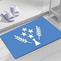 Tapis de sol en caoutchouc polyester avec drapeau national de Kosrae, paillasson rectangulaire antidérapant de 40 x 60 cm pour l'entrée et le garage