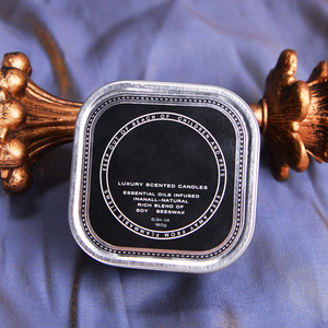 Luxury Scented <b>Candle</b> <b>Square</b> Tin 6.34 Oz Soy Beeswax Home Decoration - Product Image 3