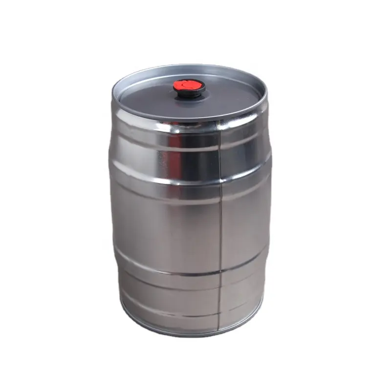 printed mini metal beer keg 5 liter with closure and tap