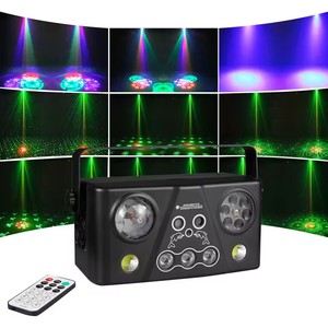 Lumière laser RGB 5 en 1 Télécommande LED Effet de lumière de scène Projecteur Lumière de fête DJ pour KTV Bar Club Concert Mariage Théâtre - Product Image 1