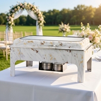 Réchaud de buffet rectangulaire en acier inoxydable 9L pour aliments, ensemble professionnel pour la restauration