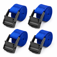 Sangle d'arrimage en polyester noir de 25 mm, 1200 lb, avec boucle à came électroplaquée pour la sécurisation et l'emballage des palettes et des marchandises