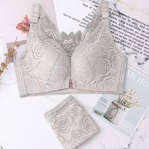 Soutien-gorge en dentelle rose sexy avec fermeture à l'avant Sous-vêtements pour femmes <span class=keywords><strong>Lingerie</strong></span> push up Bralette sans fil grande taille - Product Image 6