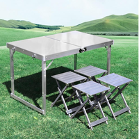 Ensemble de table et chaises de camping en aluminium portable moderne, pliable, léger, pour l'extérieur, hôtels, parcs, écoles