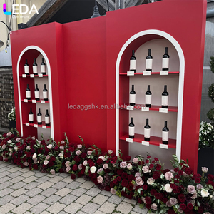 LEDA Eventos y Fiestas, Nuevo Arco Rojo de Estilo Simple, Exhibidor de Vino Acrílico para Bodas - Product Image 4