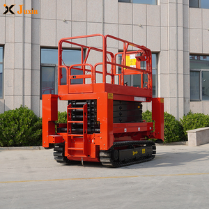 Elevador de tijera con orugas <span class=keywords><strong>para</strong></span> trabajo aéreo, elevador de altura de trabajo de 12m, con tomas en pista de rodillo, CE ISO 10m - Product Image 3
