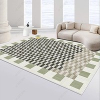 Tapis en velours cristal pelucheux, lavable, en polyester, antidérapant, absorbant l'eau, style chinois, impression numérique, pour salon, bureau