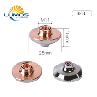 Nosel Laser Serat Tunggal Lapis Ganda Presisi Tinggi D25 M11 M12 Tembaga EAA EAU EU ECU Aksesoris Cadangan Kepala Pemotong Laser