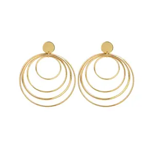 الجملة النساء دبي الذهب العلامة التجارية مجوهرات الأذن حلقان على شكل أساور
