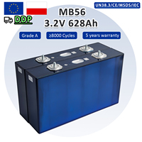 Baterai Lifepo4 Poland Stock DDP Shipping Grade-A 3.2V 628Ah MB56 8000 Siklus Terminal M6 Sel Lithium Iron Lifepo4 untuk Rumah