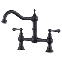 Robinet de cuisine en laiton classique pont robinet fini or antique pour éviers de cuisine