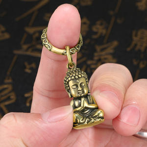 Koper Solide Sakyamuni Boeddha Kleine Koperen Sleutelhanger Hanger Auto Decoratie Bronzen Boeddhabeeld - Product Image 4