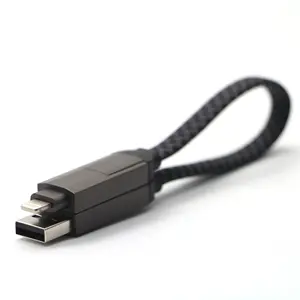 Vente en gros Tresse en nylon personnalisée 4 en 1 Câble USB à charge rapide A + Type C à L + Type C Câbles de données PD 100W 60W Support OEM ODM