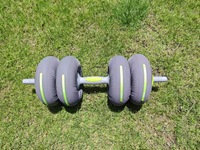 Ensemble d'haltères souples réglables 3-en-1, barre de musculation et kettlebell convertibles, capacité 40 kg, rempli de sable de fer, anti-collision