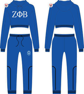 Conjunto Deportivo Corto y Ajustado para Mujer con Bordado de la Hermandad Zeta Phi Beta |   Traje Entallado Corto Personalizado Bordado para Mujeres de la Hermandad ZPB - Product Image 6