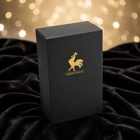 Boîte cadeau en papier de luxe personnalisée, gaufrage et marquage à chaud, boîte pliable recyclable pour vin, spiritueux, brandy