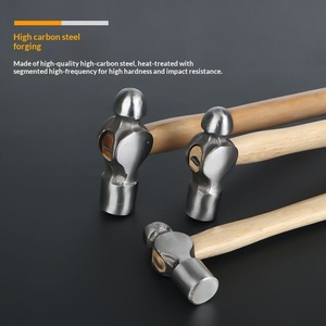 Round Hammer Wooden Handle Hammer Household Hand Hammer Nipple Hammer Small Hammer Woodworking Installation Hammer Nipple Hammer - Product Image 3