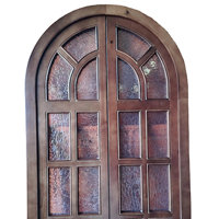 Grille de fenêtre verticale en bois de style européen personnalisée, étanche et anti-poussière, pour salon extérieur et utilisation en parc