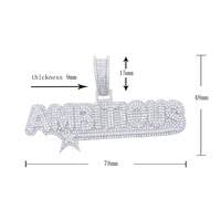 Nouveau Collier de Fête en Cuivre avec Pendentif Lettre AMBITIOUS, Style Hip Hop Punk Européen-Américain, entièrement serti de Zircons, Chaîne Bambou, Fabrication Usine