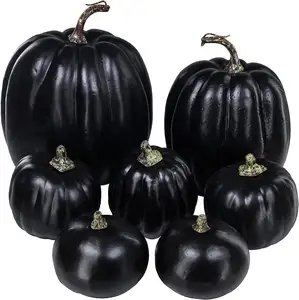 7pcs Faux Rústico Decorativo Espuma Abóboras Outono Halloween Thanksgiving Tabletop Centerpiece Mantel Decoração Da Cozinha Halloween Pumpk